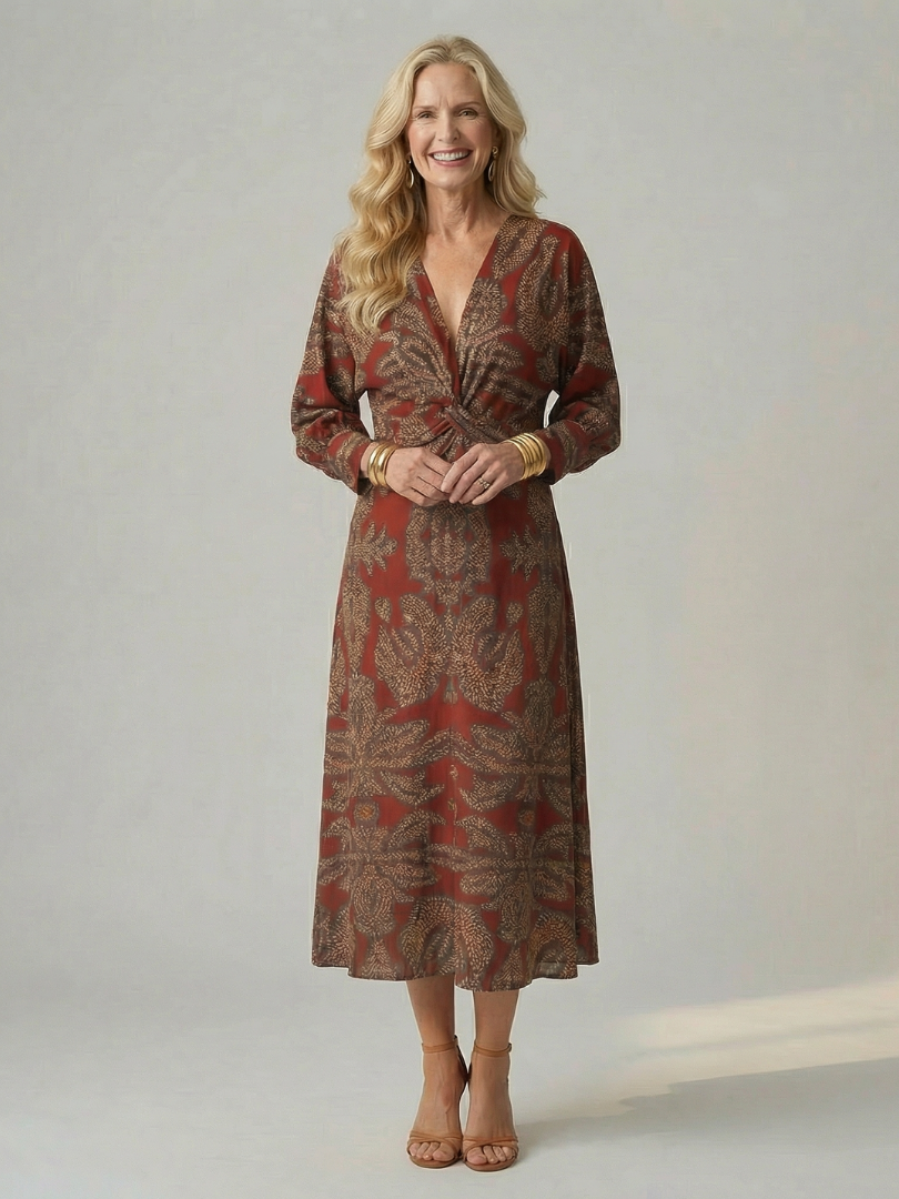 Falune - Women's Elegant Midi Dress