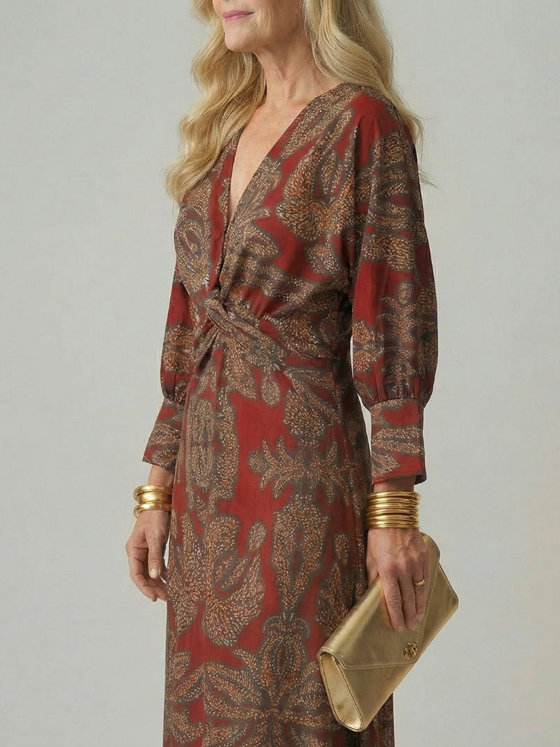 Falune - Women's Elegant Midi Dress