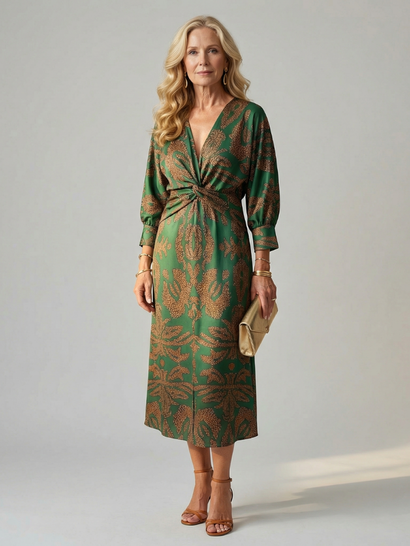 Falune - Women's Elegant Midi Dress