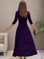 Melisande | Floral Velvet Dress