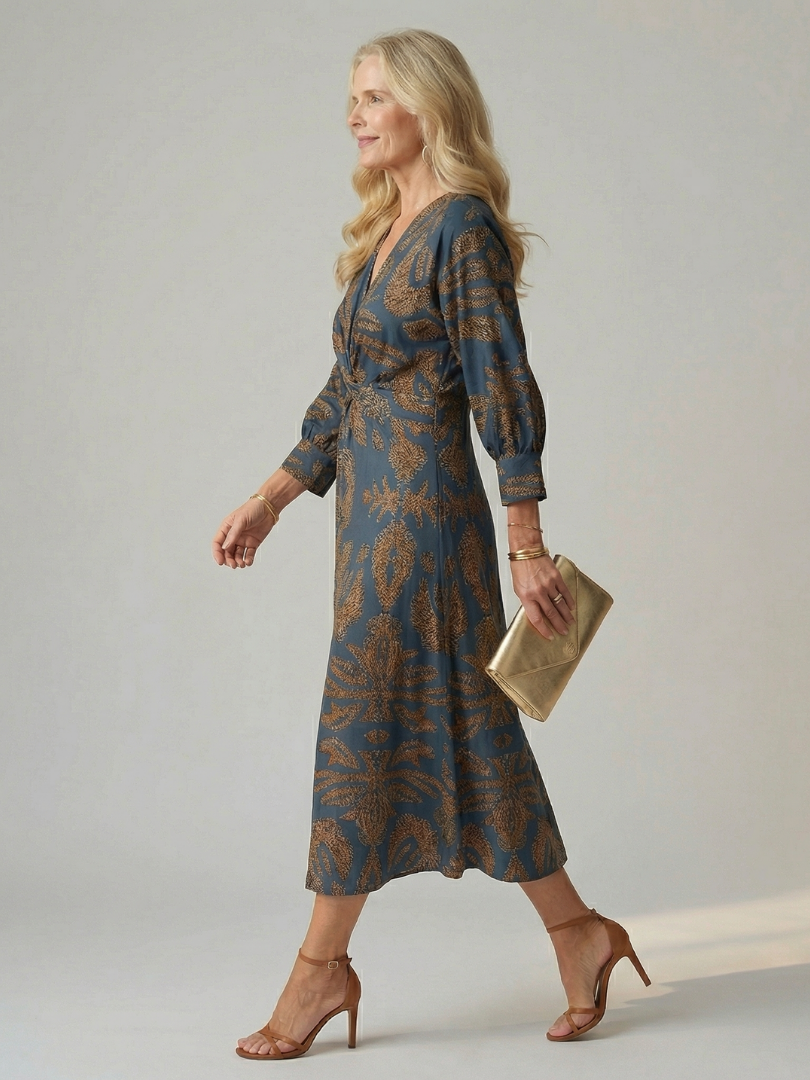 Falune - Women's Elegant Midi Dress