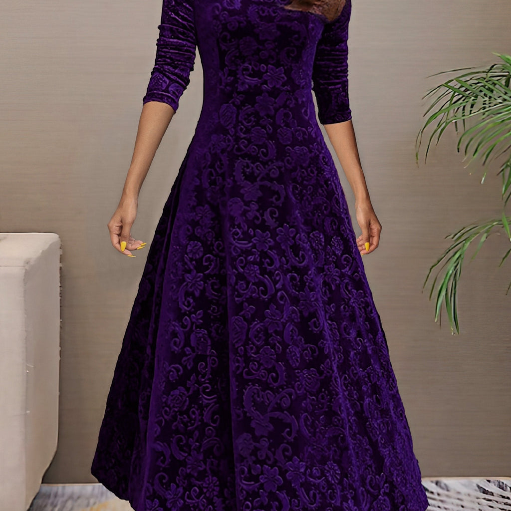 Melisande | Floral Velvet Dress