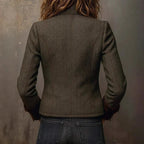 Caroline | Classic Tailored Jacket with Velvet Details