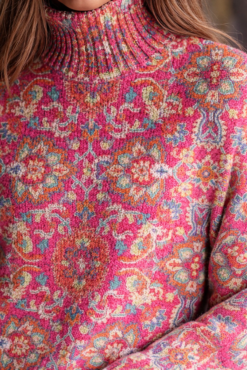 Annabelle | Floral Knit Turtleneck