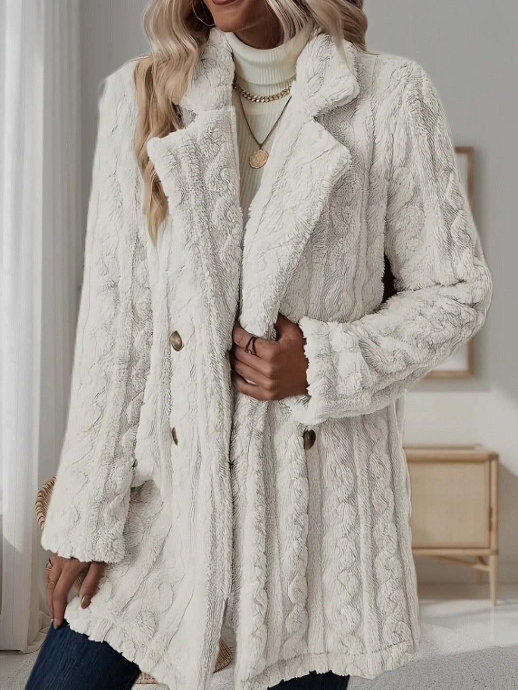 Grace | Luxe Cable-Knit Cardigan Coat