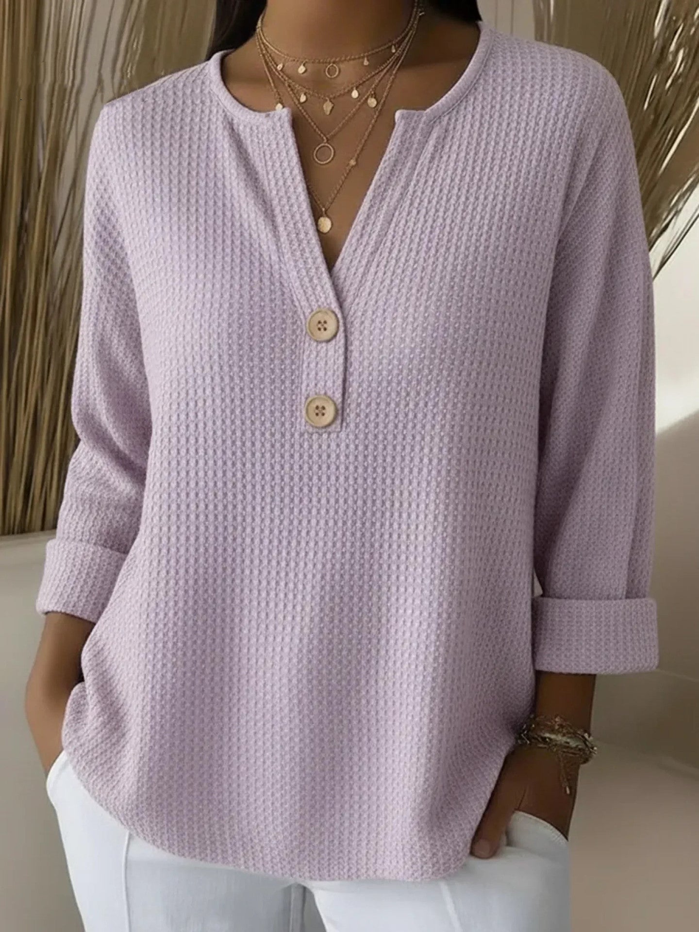 Mirabelle | Textured Button Sweater