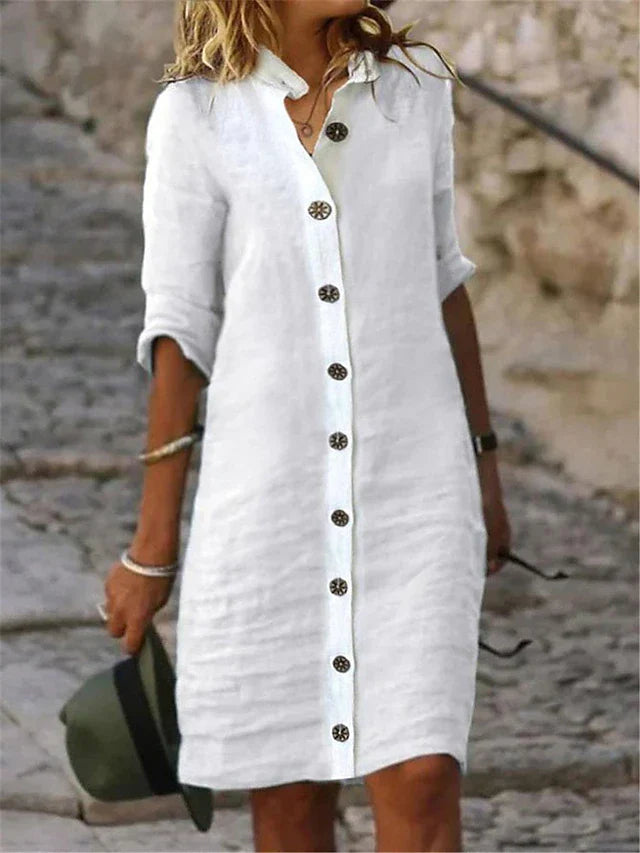 Heloise | Button Midi Dress