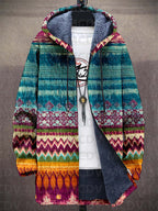 Jedda™ | Luxurious Art-Inspired Hooded Jacket with Zipper