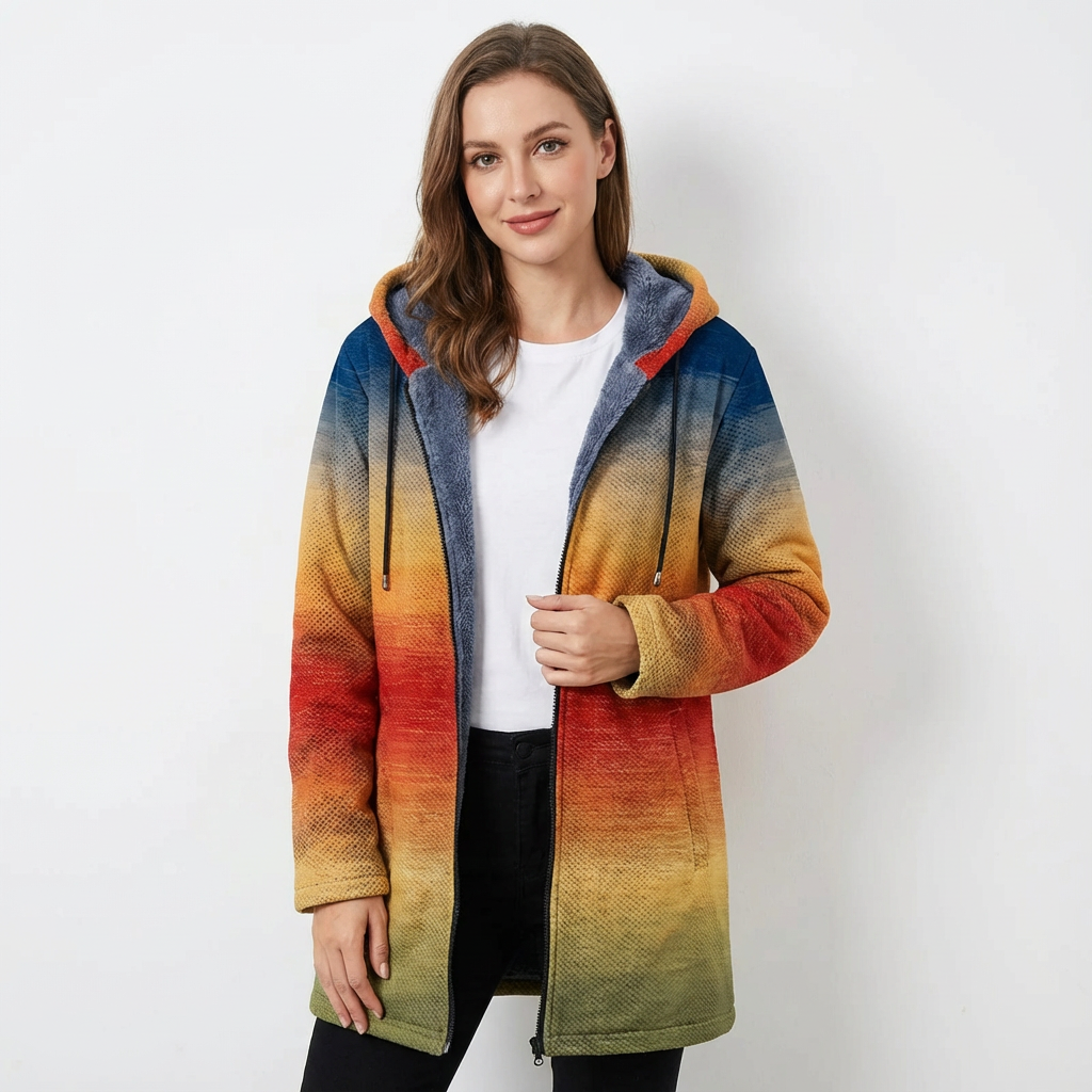 Noora™ | Luxurious Art-Inspired Zip-Up Hoodie