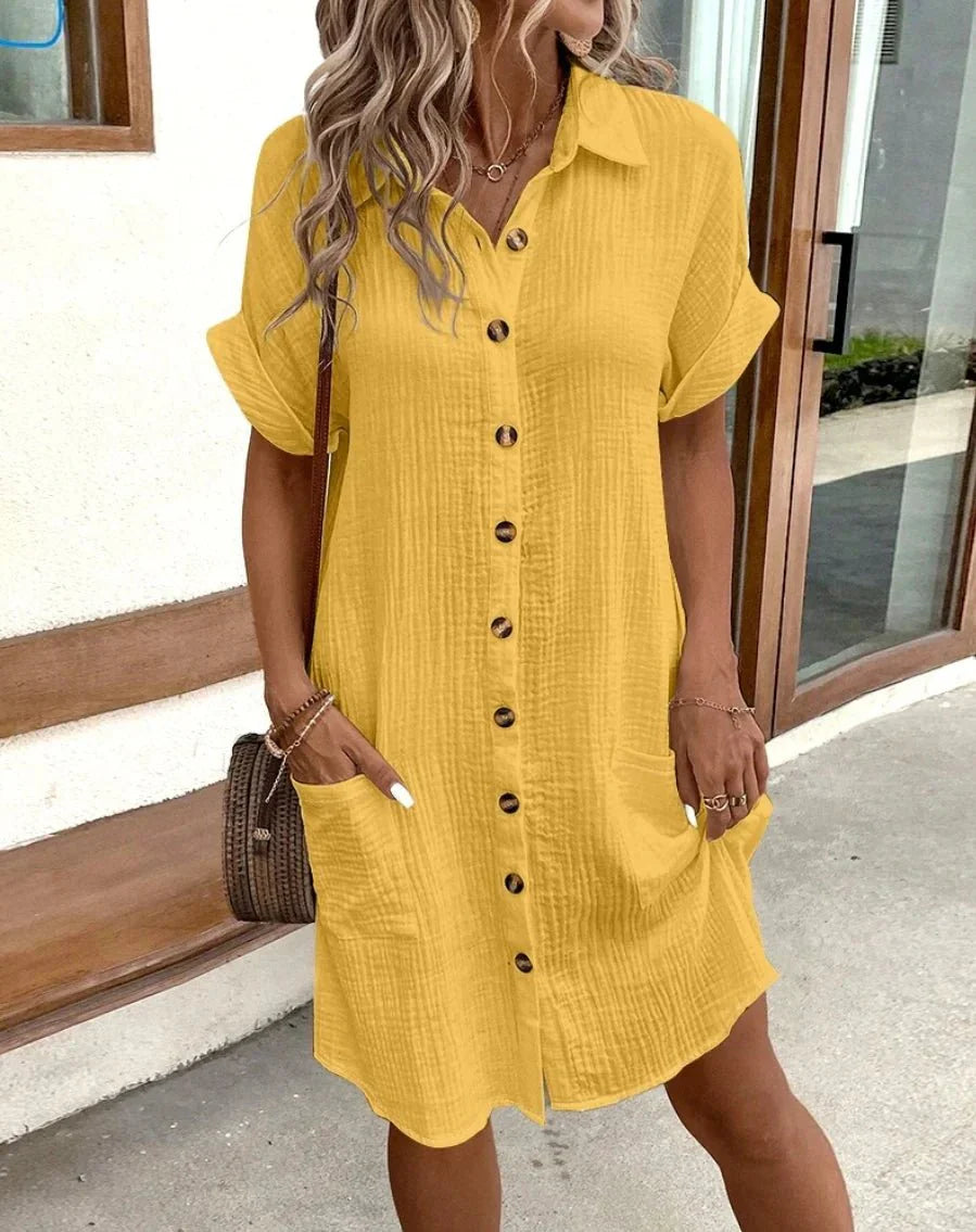 Lucette | Comfortable Button Shirt Dress